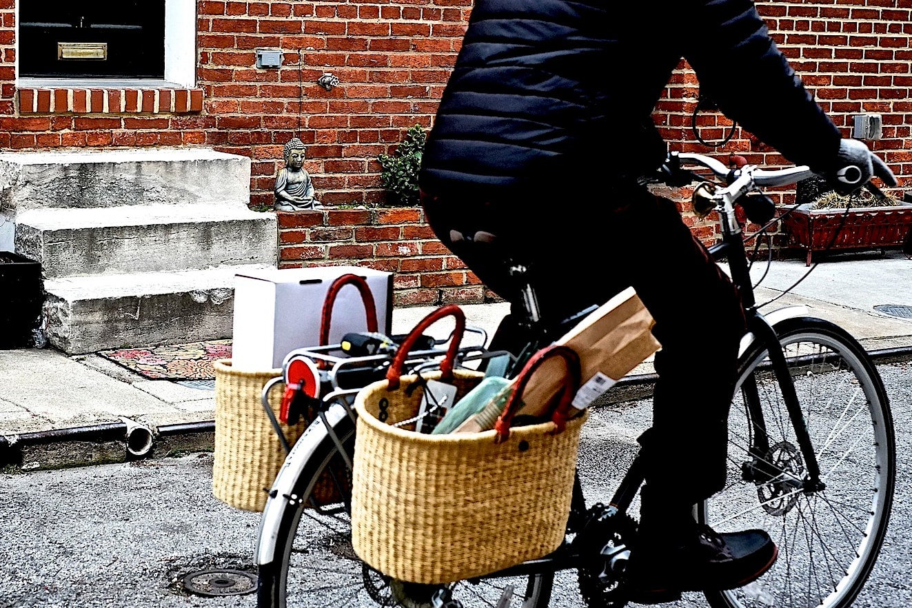 Pannier basket hot sale bike